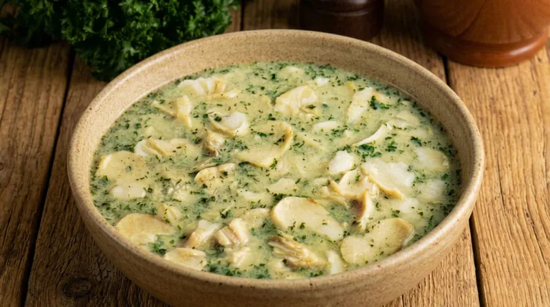 Soupe de merlan à l’espagnole, douceur à la semoule