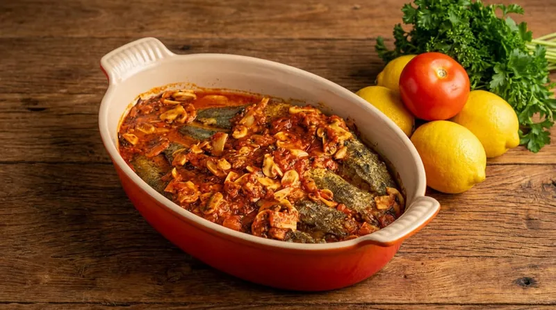 Gratin de merlans fondant aux champignons dorés