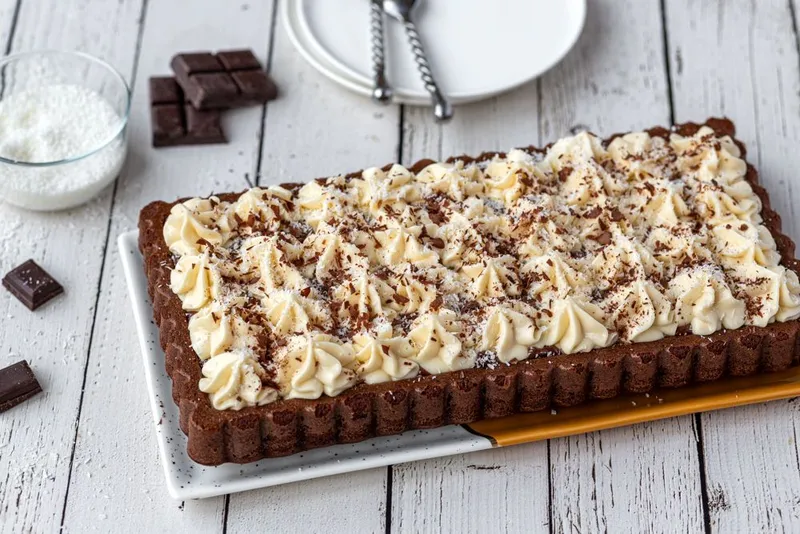 Gâteau renversé au chocolat et noix de coco