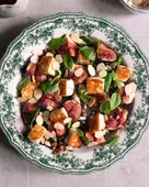 Figues rôties, lentilles et halloumi grillé