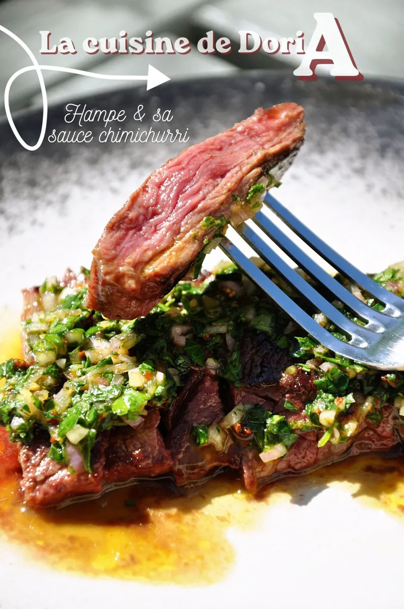Hampe et sa sauce chimichurri