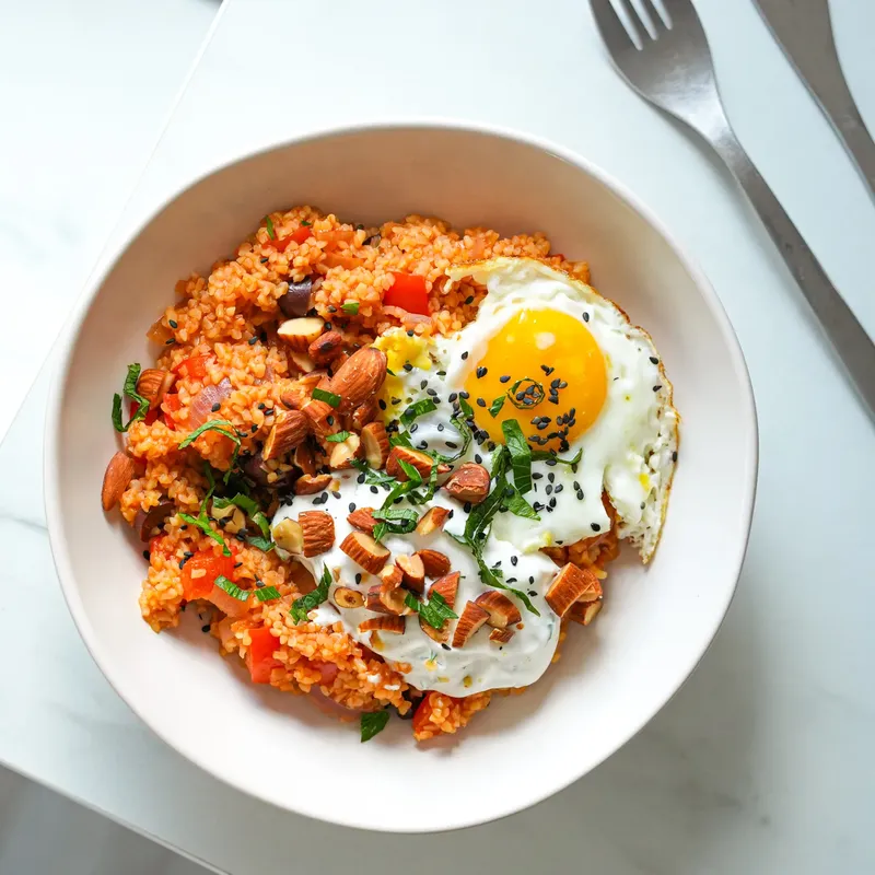 Boulgour à la méditerranéenne et labneh (facile et gourmand)