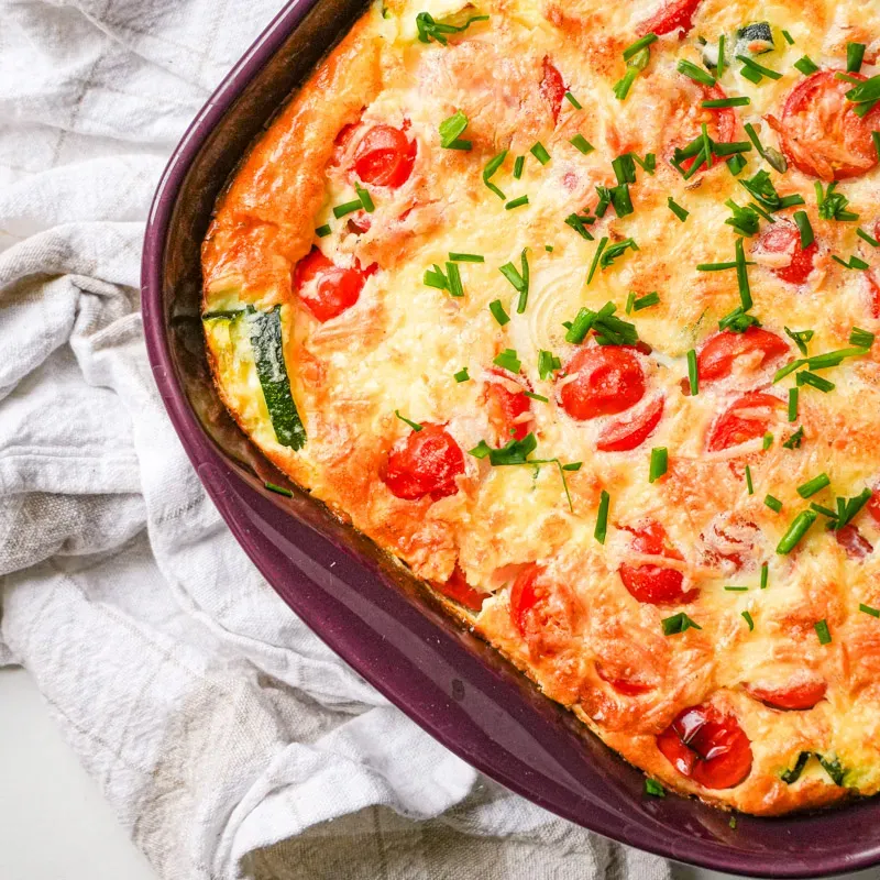 Clafoutis de courgettes et tomates cerises