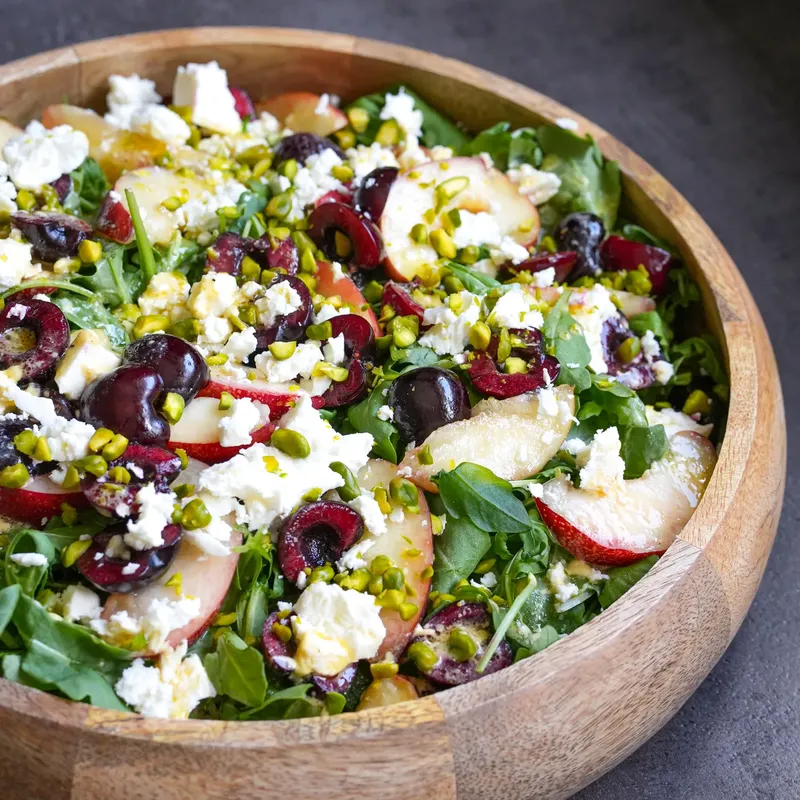 Salade d’été à la roquette, cerises et feta (en 5 minutes)