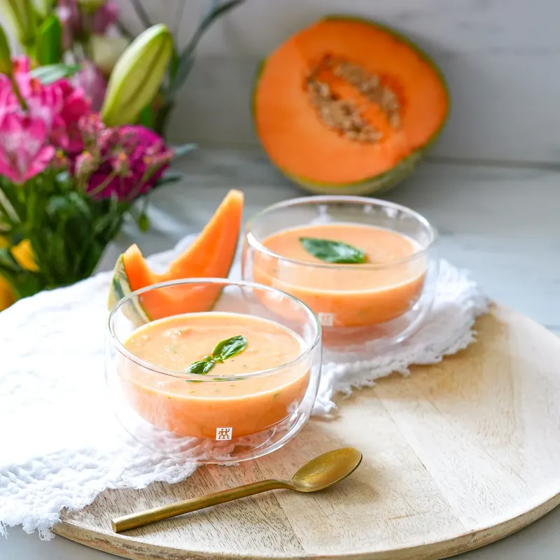 Gaspacho de melon au basilic (facile et rafraîchissant)