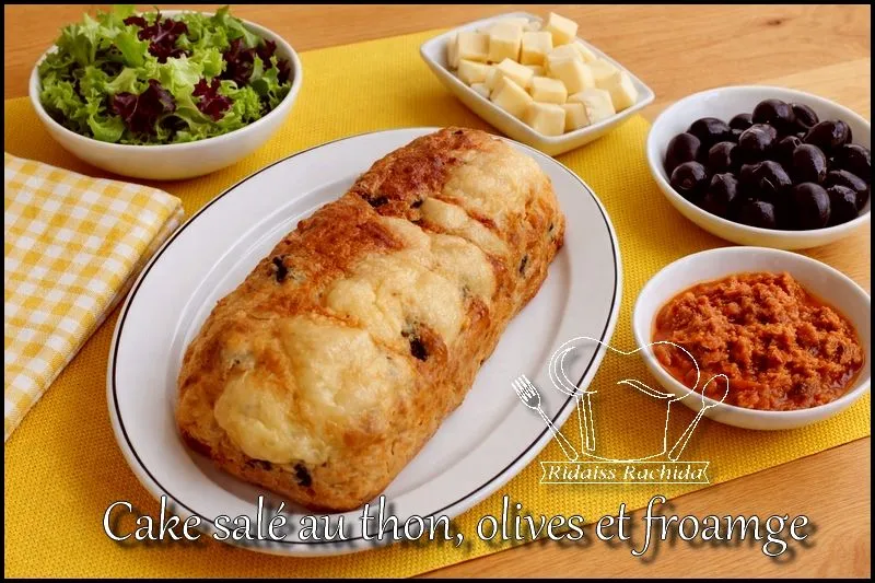 Mon cake salé au thon, olives et fromage