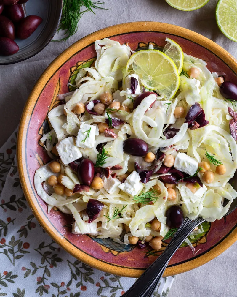 Salade fenouil pois chiches feta rapide