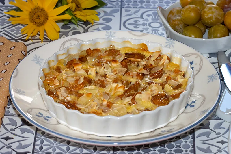 Flan aux mirabelles et fleur d’oranger