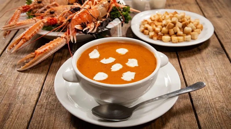 Bisque de langoustines au cognac, veloutée et parfumée
