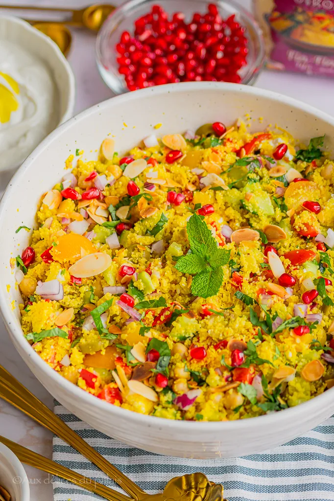 Salade de couscous méditerranéenne aux pois chiches