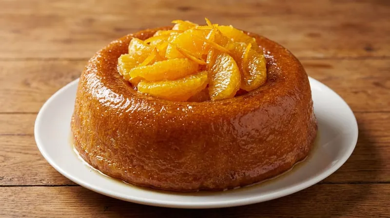 Ali-baba à l’orange moelleux, sirop au kirsch et agrumes frais