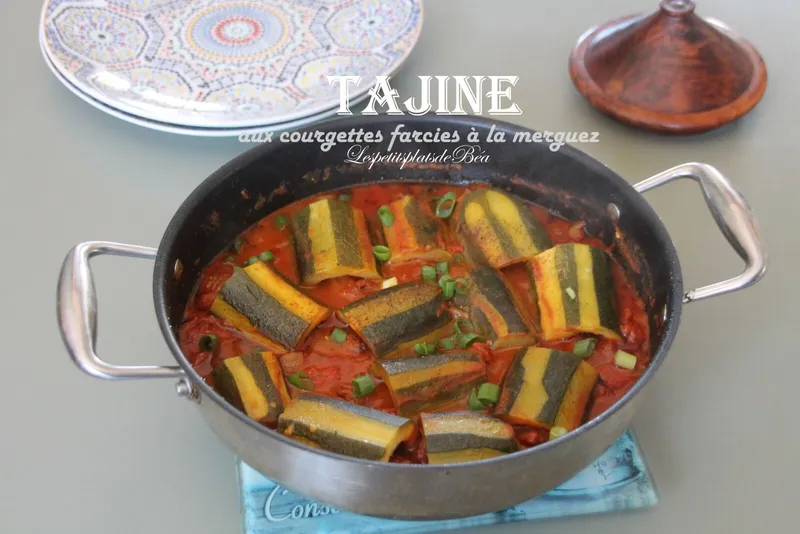 Tajine aux courgettes farcies à la merguez