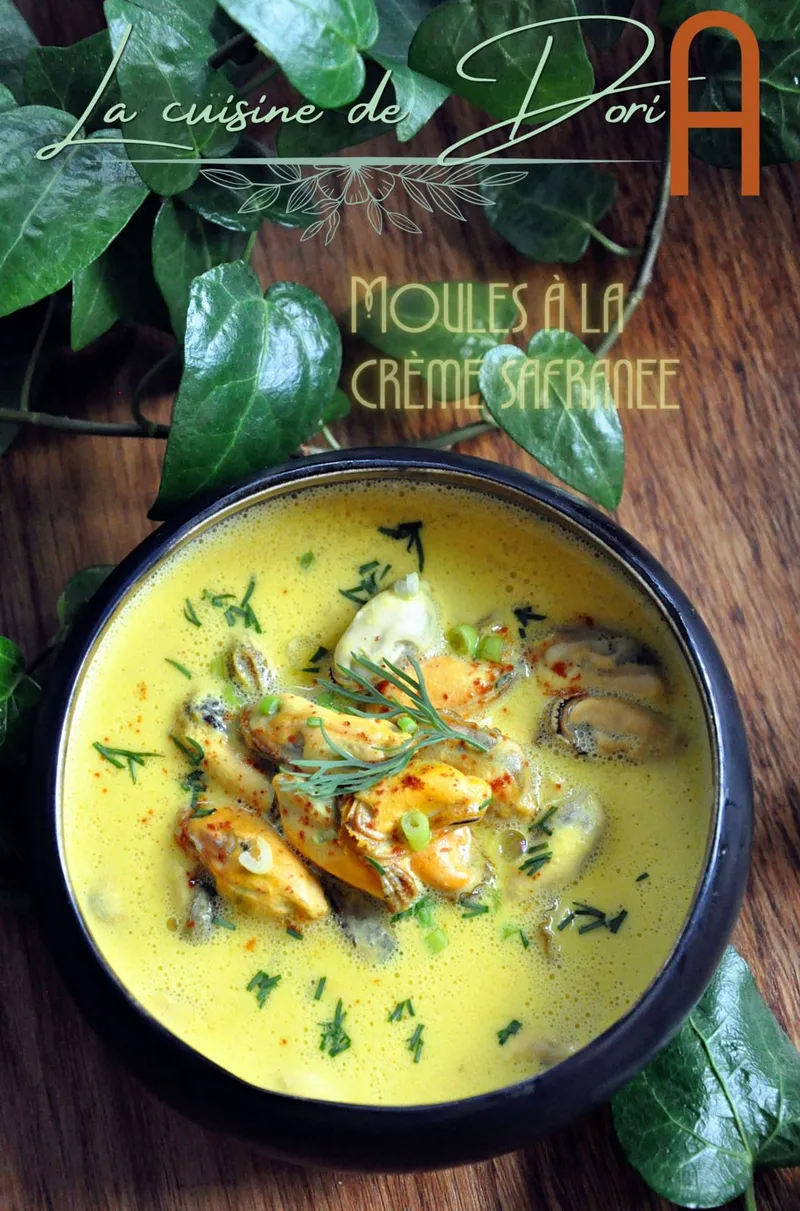 Moules à la crème safranée