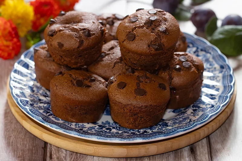 Muffins au chocolat aux quetsches