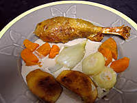 Chapon pommes sauce champagne01