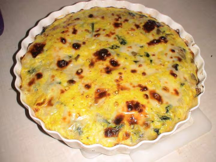 Quiche facile aux epinards et champignons