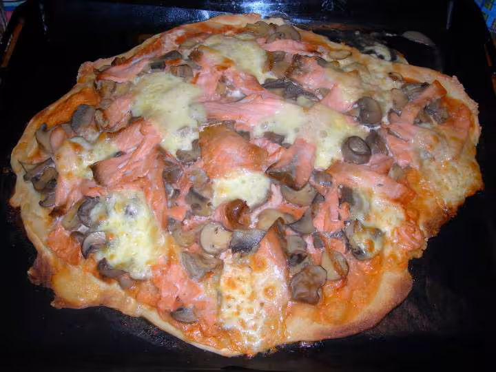 Pizza au saumon