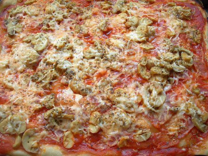 Pizza avec pate semi liquide