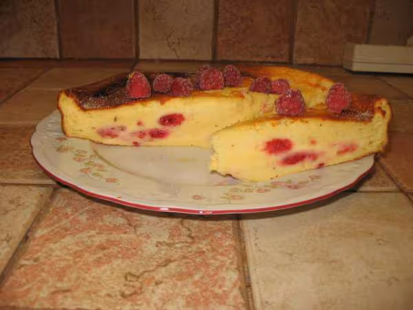 Gateau fromage blanc framboises