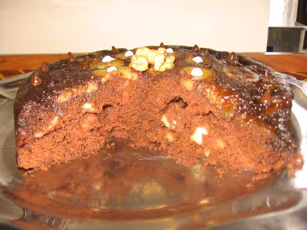 Part du caramelise banane choco noix