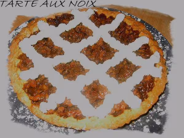 Tarte aux noix et a la sauce caramel