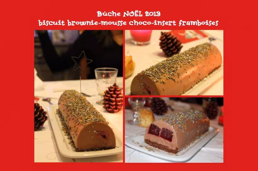 B che du 25 12 2013 mousse choco insert framboises et biscuit brownie