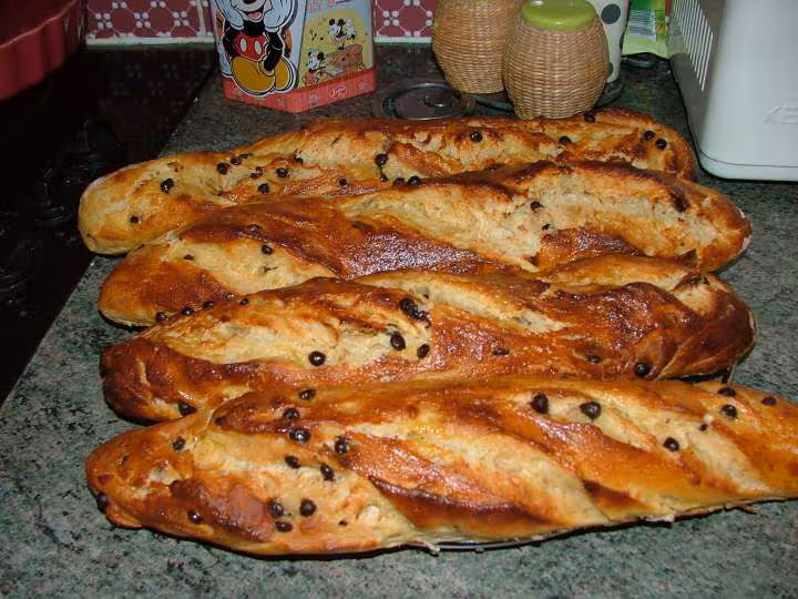 Baguettes briochees aux pepites de chocolat