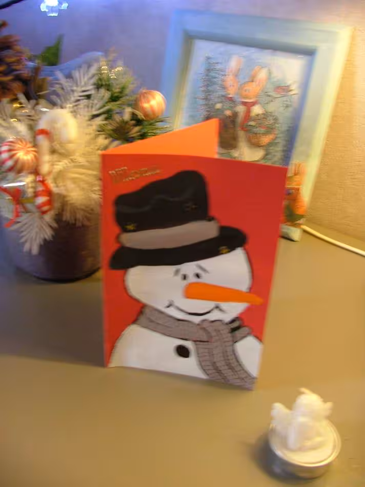 Menu de noel fait main peinture et petites decos