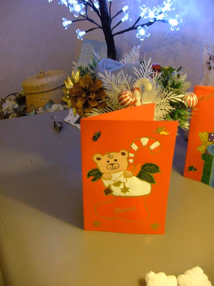 Menu de noel fait main peinture et petites decos