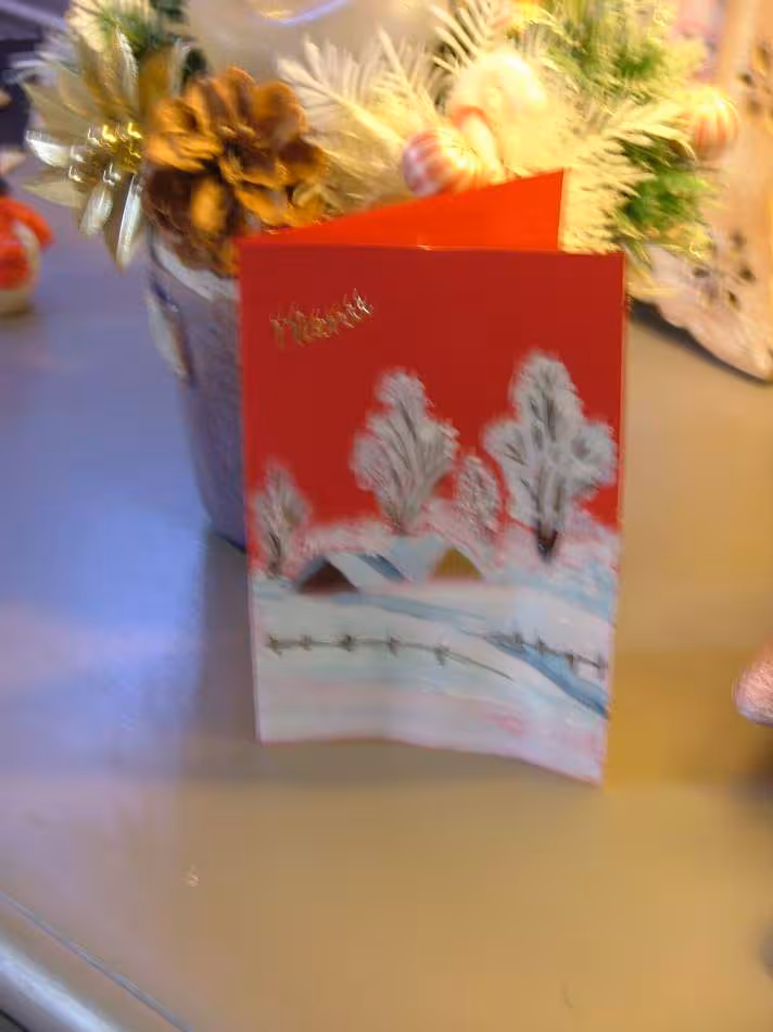 Menu de noel fait main peinture et petites decos