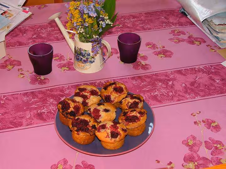 Muffins framboises creme fraiche