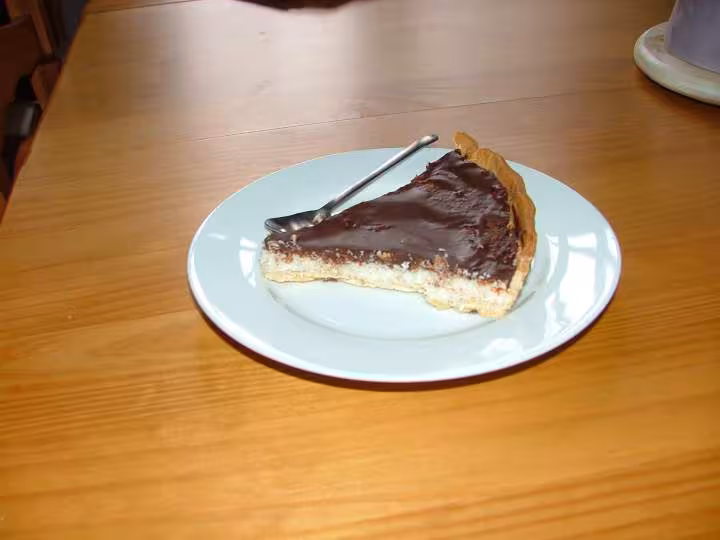 Part de tarte noix de coco chocolat facon bounty