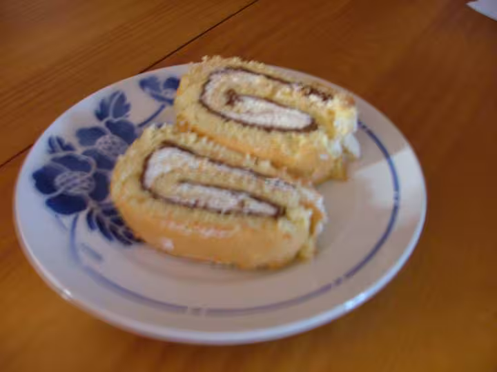 Roule choco nuttela et creme fouettee vanillee