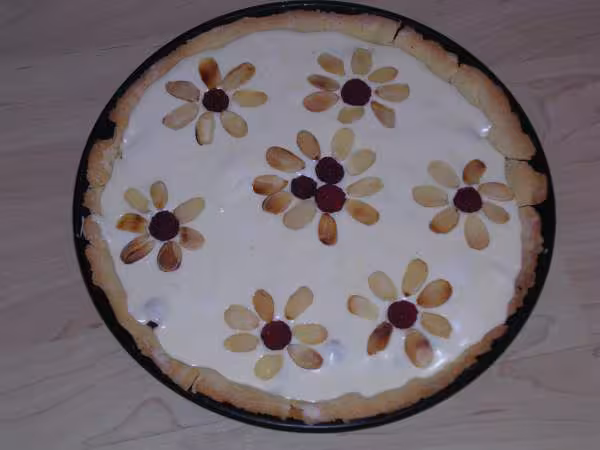 Tarte choco blanc framboises