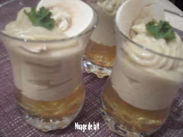 Creme de champignons a la gelee de pomme