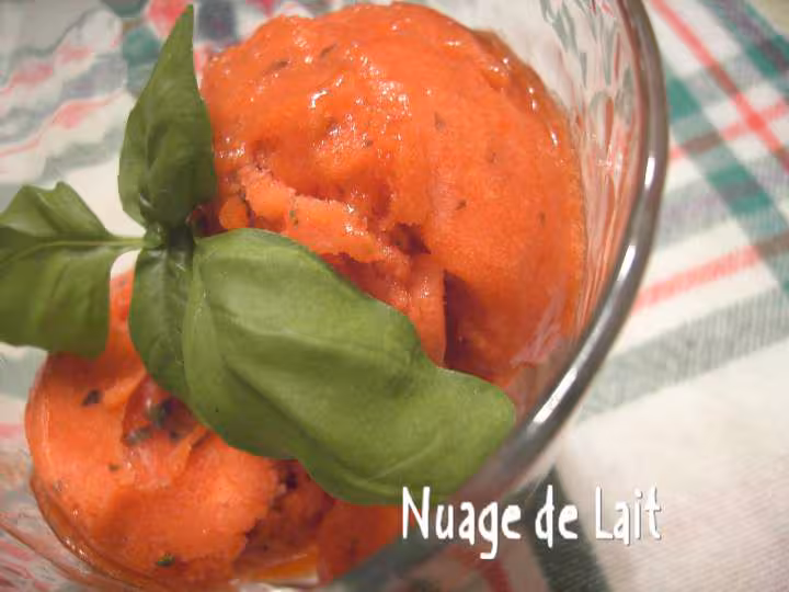 Sorbet fraise basilic