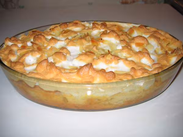 Flan de riz aux pommes meringue