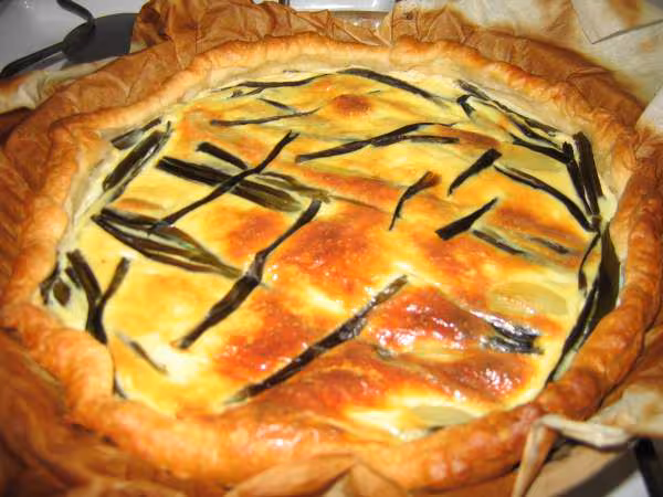 Tarte aux oignons nouveaux