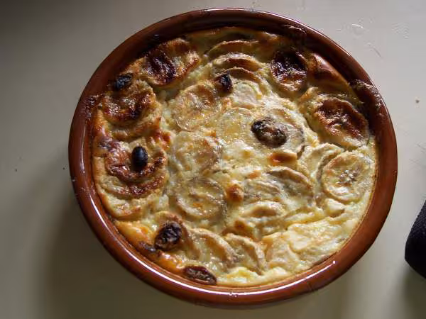 Clafoutis poire banane raisins