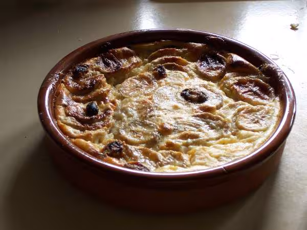 Clafoutis poire banane raisins