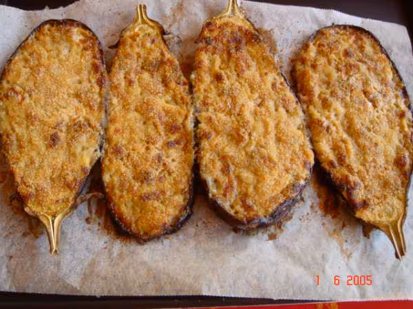 Aubergines gratinees au roquefort