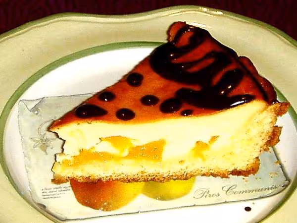 Tarte moelleuse aux peches de flore