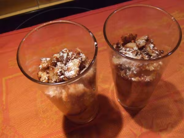 Verrines crumble pomme pain d epice