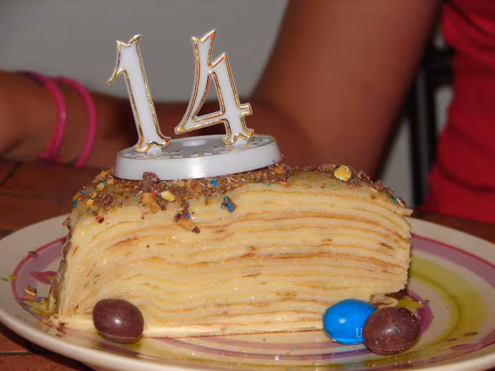 Gateau de crepes a la danette vanille
