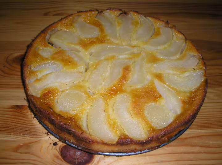 Gateau aux poires sans blancs en neige