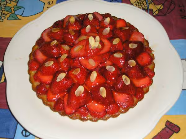 Tarte aux fraises et aux amandes