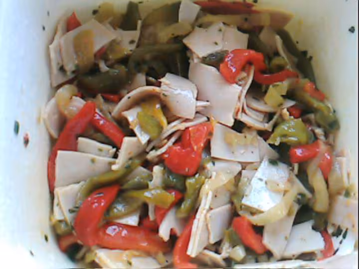 Salade de poivrons au poulet