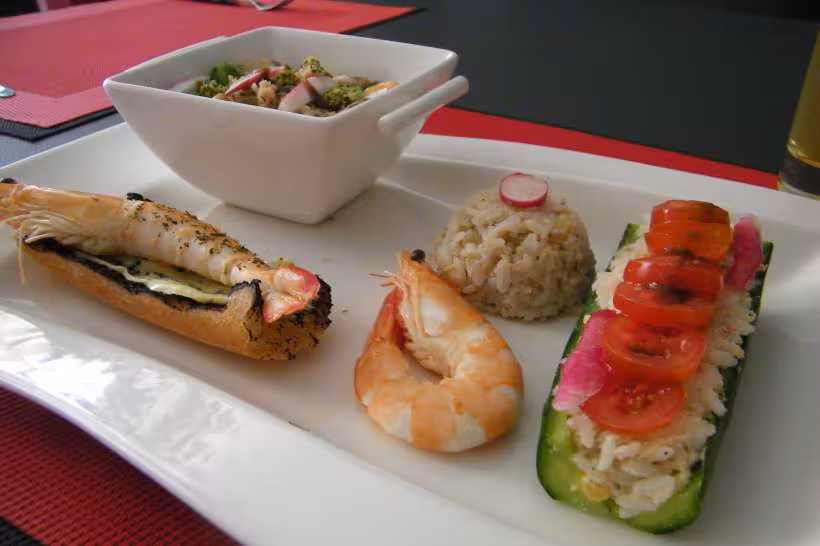 Crevette et sa garniture