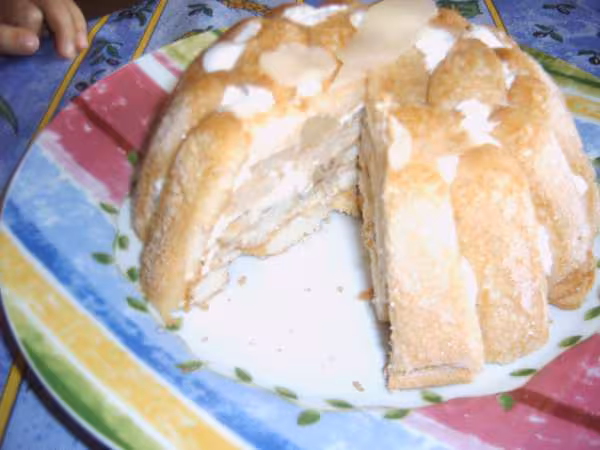 Ma charlotte fromage blanc miel poires et bananes