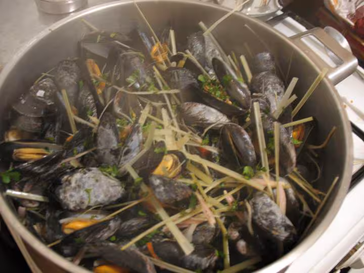 Moules a la citronnelle